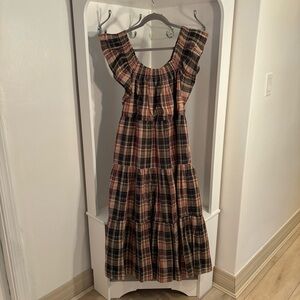 Madewell black, tan, burgundy maxi dress. Size XSmall